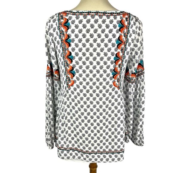 Sundance Adelle Floral Embroidered Long Sleeve V-Neck Boho Peasant Top Small - Picture 3 of 12